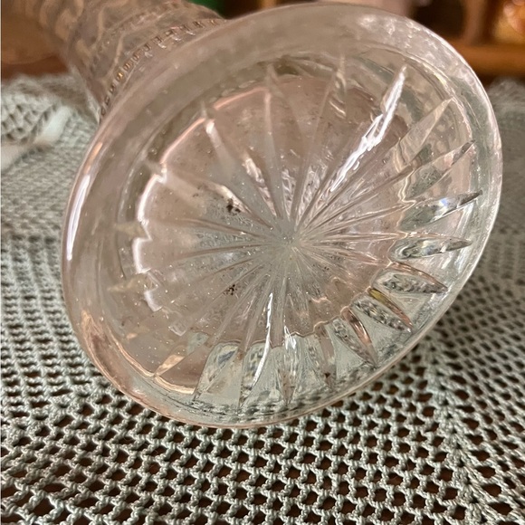 Vintage Imperial Glass Clear Glass Ripple Swung Vase - Picture 2 of 2